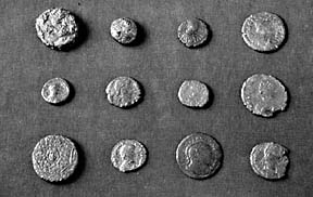Twelve coins recovered during the 1998 campaign at Bezymyannaya