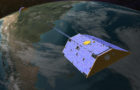 Artist's concept of the twin GRACE satellites.
Credits: NASA/GSFC