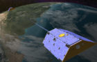 Illustration of the Gravity Recovery and Climate Experiment (GRACE) twin satellites in orbit. Credit: NASA-JPL/Caltech
