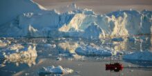 As ice sheets and glaciers on Greenland melt and the water is redistributed around the global oceans, sea level does not rise uniformly. New research using high-latitude measurements by satellites confirms computational models that forecast lower sea level around Greenland but higher levels farther away. Credit: Matthew Hoffman