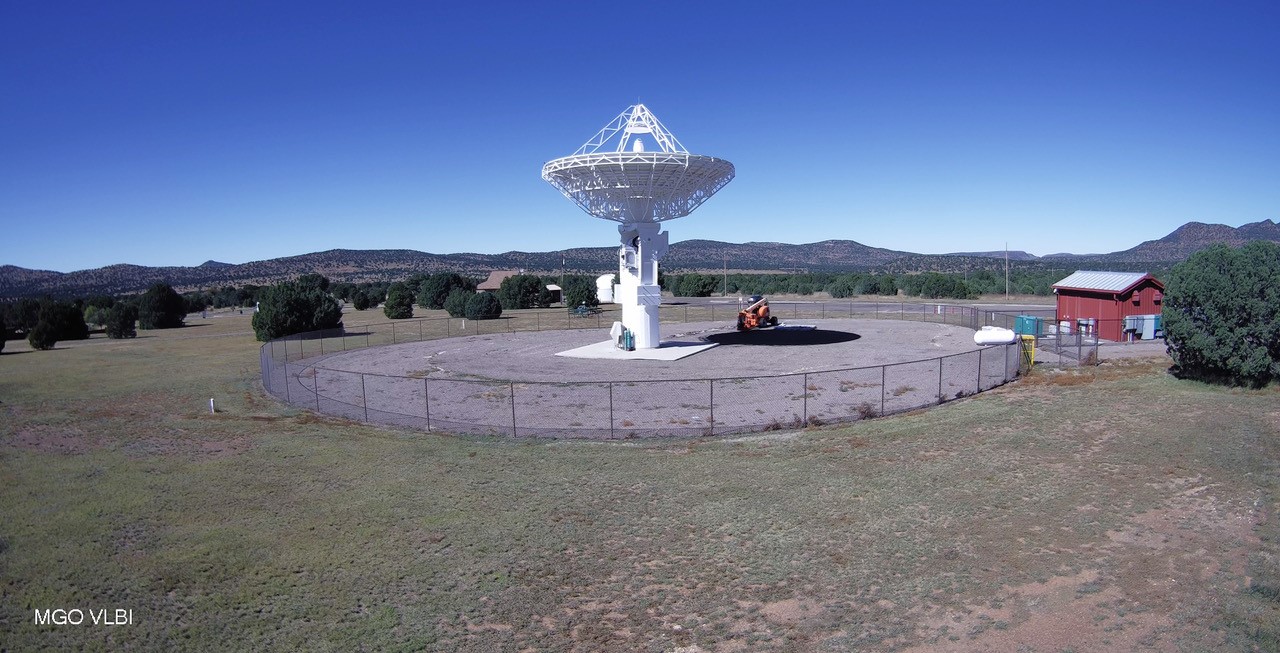 Screen capture from the live video feed from MGO's VLBI Station.