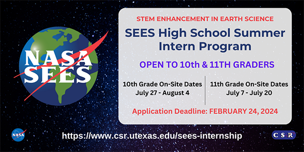 NASA SEES Program Logo with application deadlines for the program